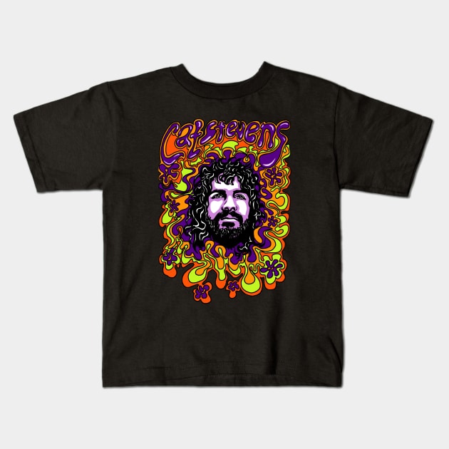 Cat Stevens Kids T-Shirt by HelenaCooper